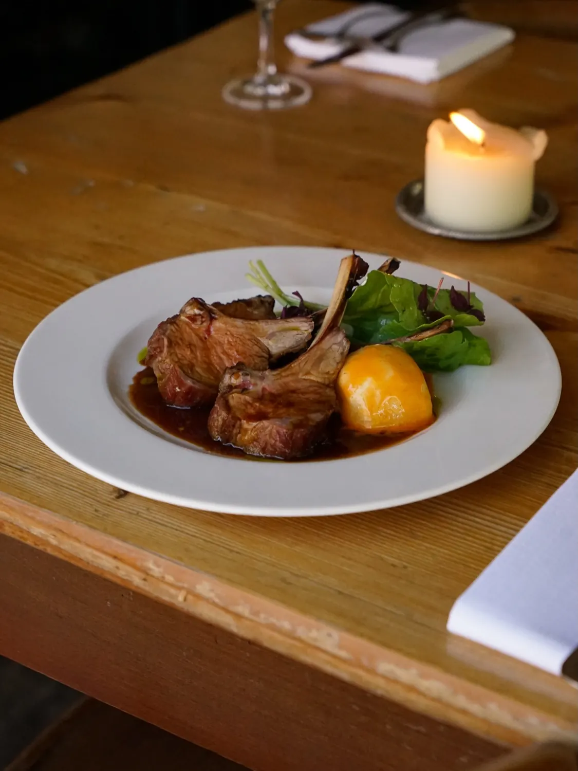lamb chops with jus by candlelight