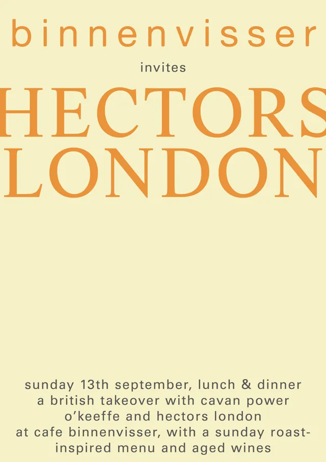 poster binnenvisser invites hectors london